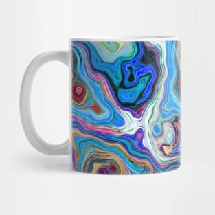 Blue Marble Design with Gold Butterflies Mug